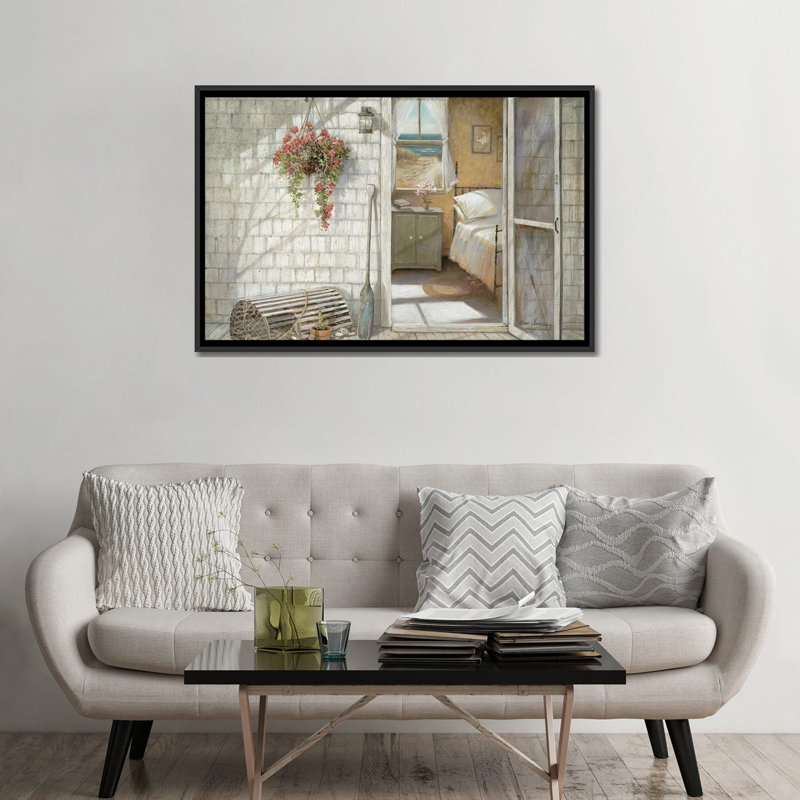 «Beach Treasures» par Ruane Manning - reproduction d'art, H 32 po x l 48 po x P 1,5 po, Toile avec cadre noir, Aucun mat
