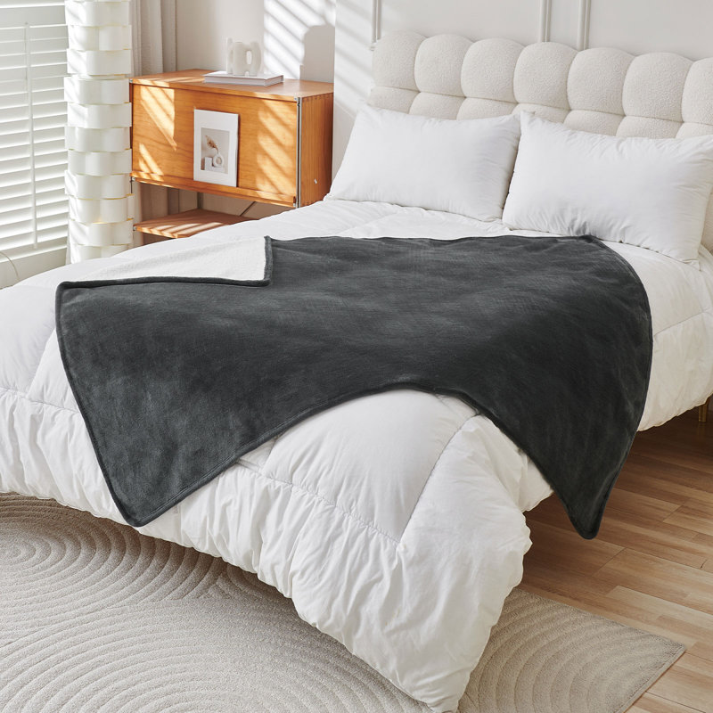 Tapis de lit réversible imperméable pour animal de compagnie, lit de protection portatif pour animaux, Gris anthracite