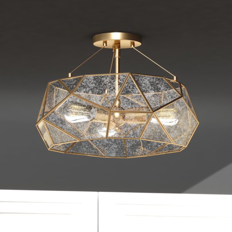 Chrissie Glass Semi Flush Mount