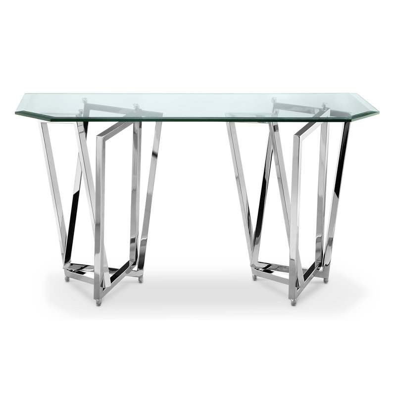 50'' Glass Top Console Table