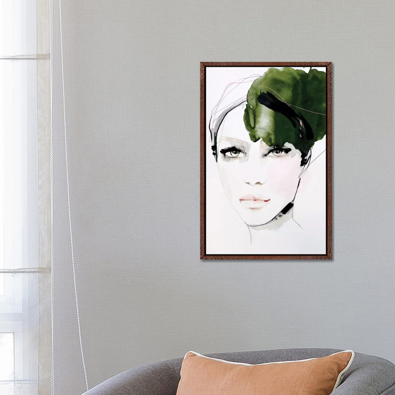 Soft Rapture 1 Piece Painting on Canvas, 66.04 cm H x 45.72 cm W, Classic Brown Wood Framed Canvas