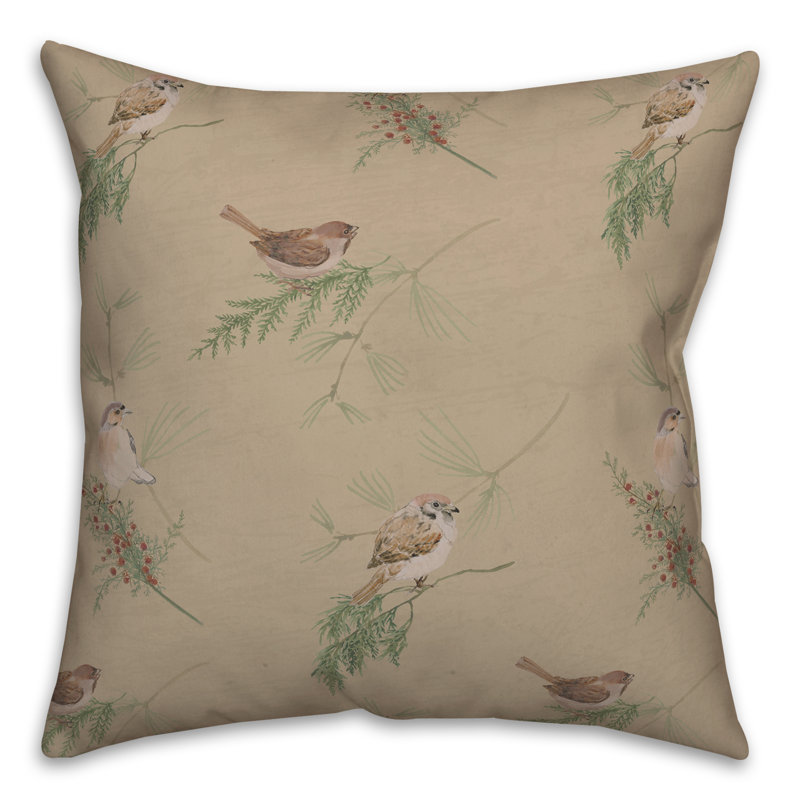 Coussin Floral, Brun