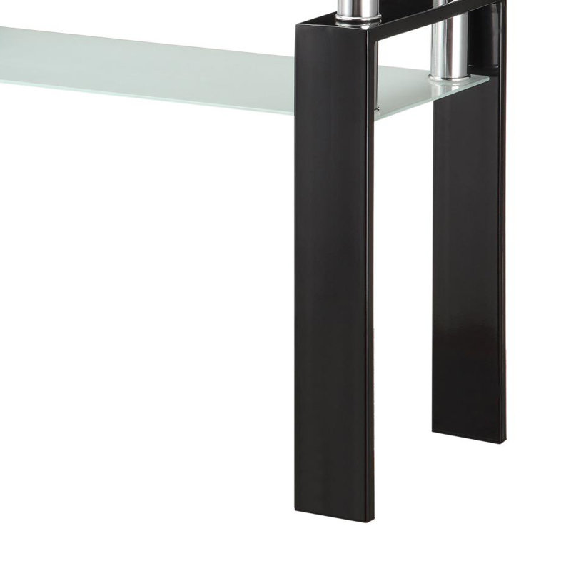 Iginio 47.6'' W Console Table with Glass Top, Black