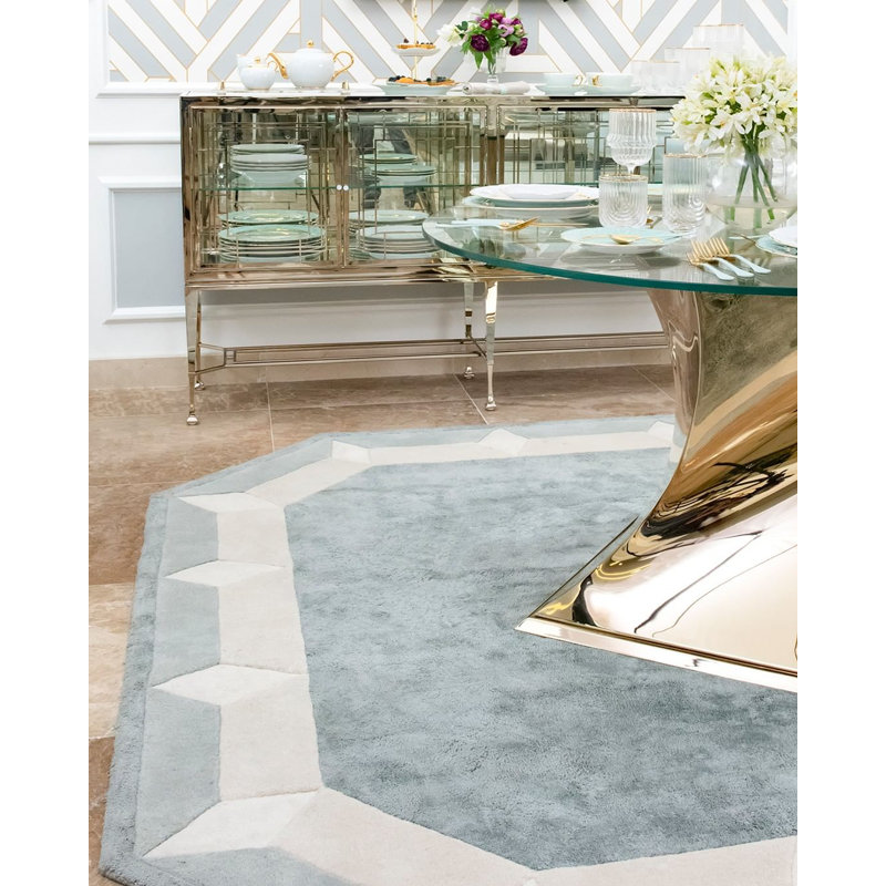 Gold and Clear Glass Transitional Sideboard with Mirrored Panels