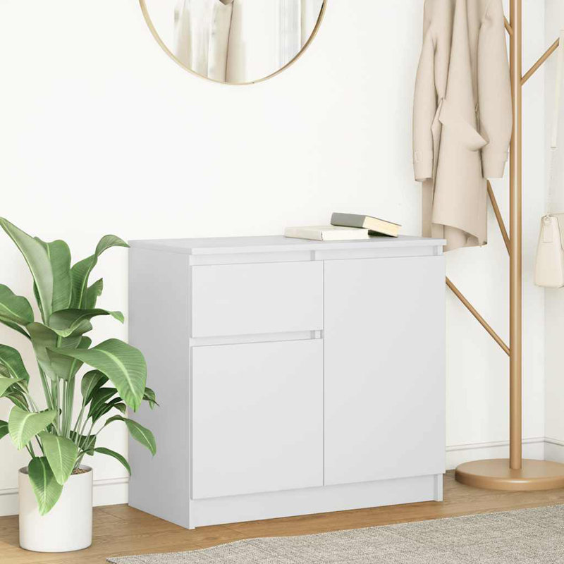 Sideboard With Drawer 71X35x65 Cm Engineered Wood, White