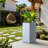 13.5" W x 27.5" H Large Concrete Rectangular Flower Planter Indoor Outdoor Plant Pot with Drainage Holes, Slate Gray-839083301-839248270