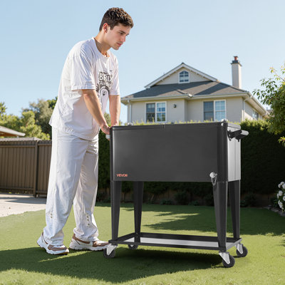 VEVOR 302.8L Ice Chest with wheels in Black