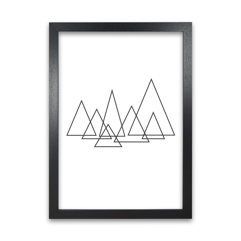 Geometric Triangle Poster Original - Print, 84cm H x 59cm W x 3cm D, Black Frame