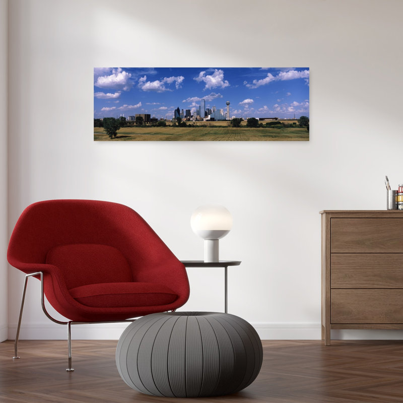 «Skyline Dallas Tx», États-Unis, art mural moderne abstrait, H 12 po x l 36 po