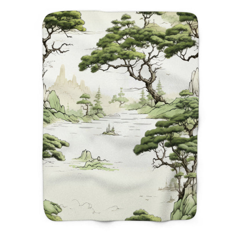 Mystic Forest - Couverture sherpa de qualité supérieure 1 pièce, Grand lit
