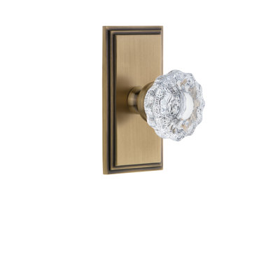 Grandeur Carré Plate Double Dummy with Versailles Crystal Door Knob