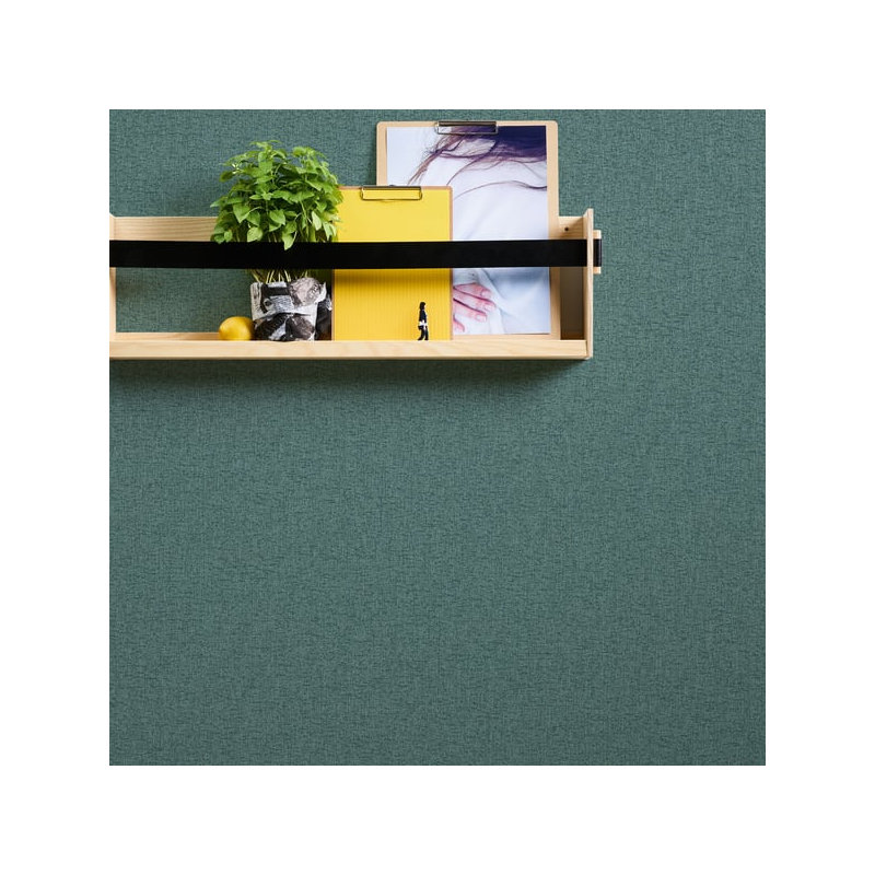 Flourish 10.05m x 53cm Textured Wallpaper Roll, Dark Green