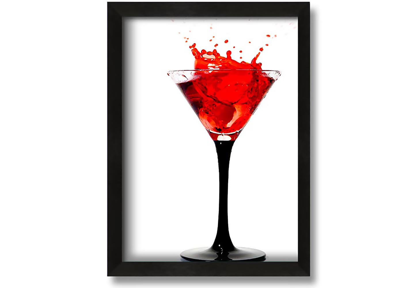 Cocktail Splash Frame Brayden Studio Red Cocktail Splash - Picture Frame Photograph on Canvas ...