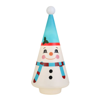 24 in. Blow Mold Cone Character Tree - Snowman