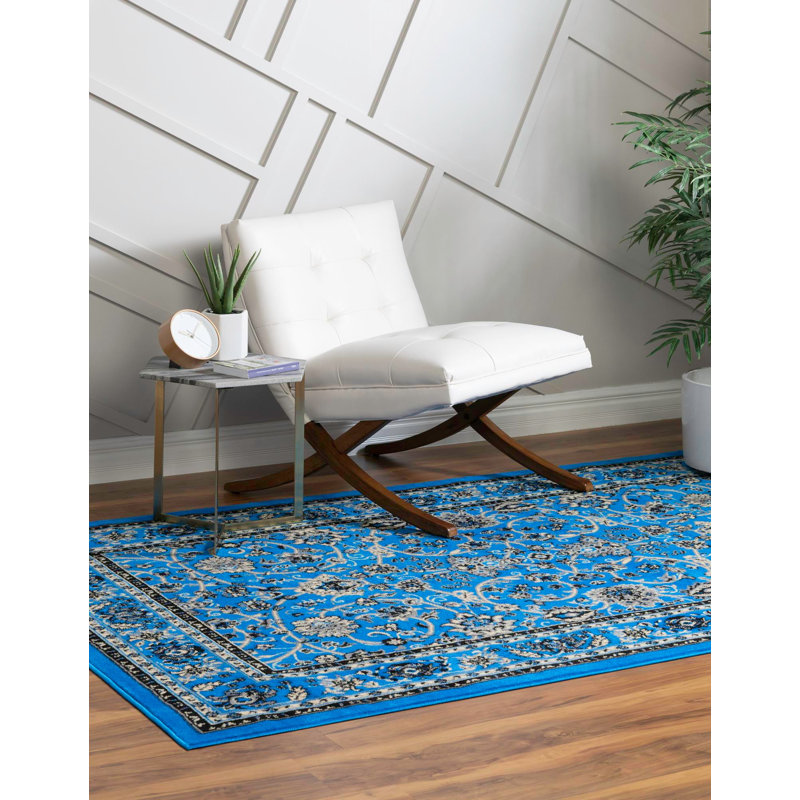 Tapis bourgogne Bhatari, Bright Blue, Rectangle 10' x 13'1"