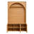 71" Modern Farmhouse Hall Tree with Arched Silhouette, Entryway Storage Bench with 3 Cabinets and 4 Golden Hooks-126672284