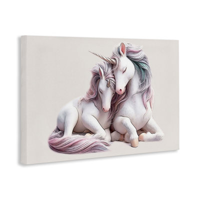 Impression sur toile étreignant une paire de licornes par Annalisa Latella