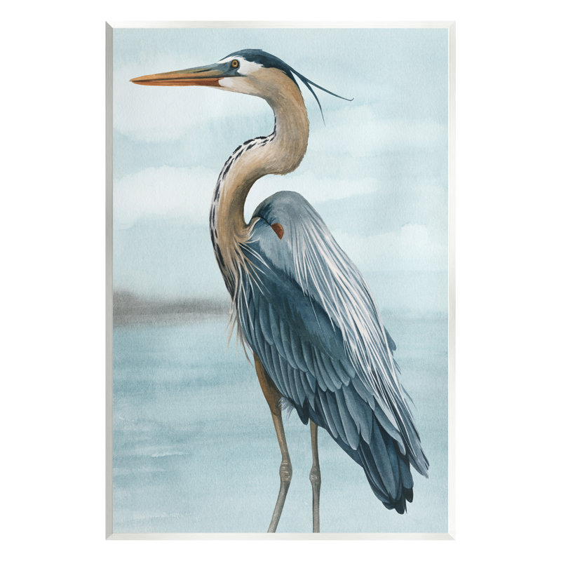 «Stupell Industries Heron Bird on Beach», art mural sur toile par Grace Popp, H 19 po x l 13 po x P 0,5 po