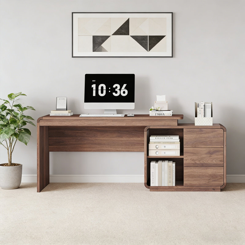 Practical Extendable Desk with 3-Drawer Storage