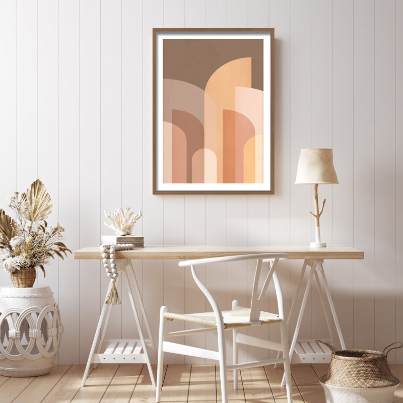 «Retro Geometric II» par Kathrin Pienaar - reproduction de cadre photo sur bois, L 32 po x H 48 po
