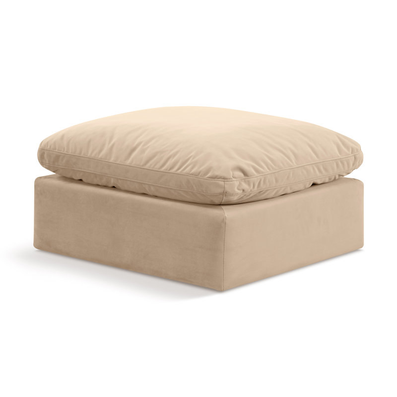 Itala Upholstered Modular Ottoman, Beige Velvet