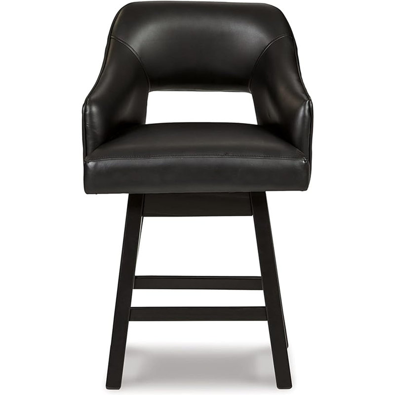 Tabouret pivotant Nestor, Tabouret de comptoir (siège d'une hauteur de 25 p, Noir
