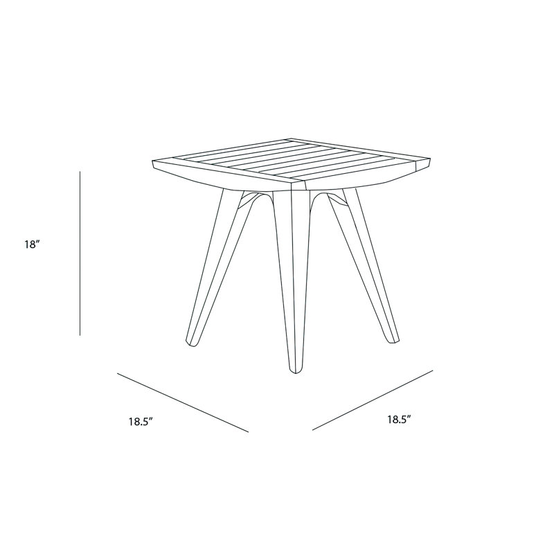 Milan 18.5'' Teak Outdoor Side Table
