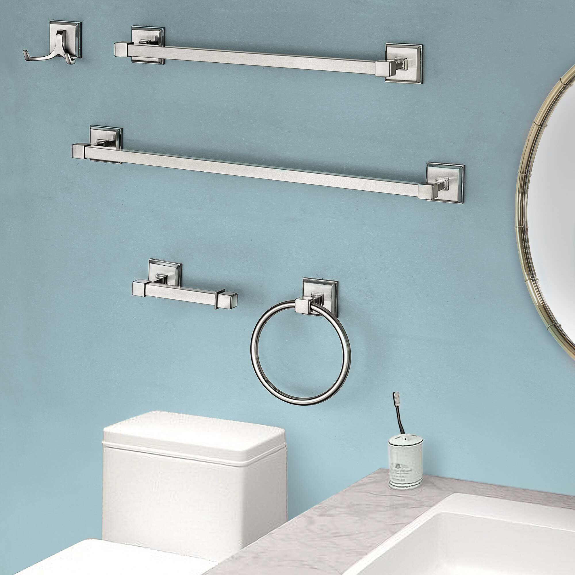 Vanity Art LF31-CH 5 - Piece Bathroom Hardware Set