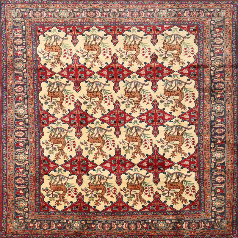 Tapis traditionnel brun / chêne Endrew, Carré 4 pi