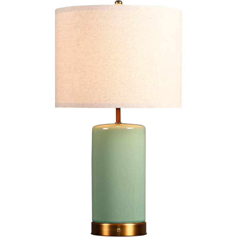Classic Ceramic - Battery Powered Table Lamp, Rechargeable Cordless Ceramic Lamp, Full-Size 24 Inch Height, 4-Level Dimming, Smart Safety Protection, Type-C Fast Charging, LED Bulb Included