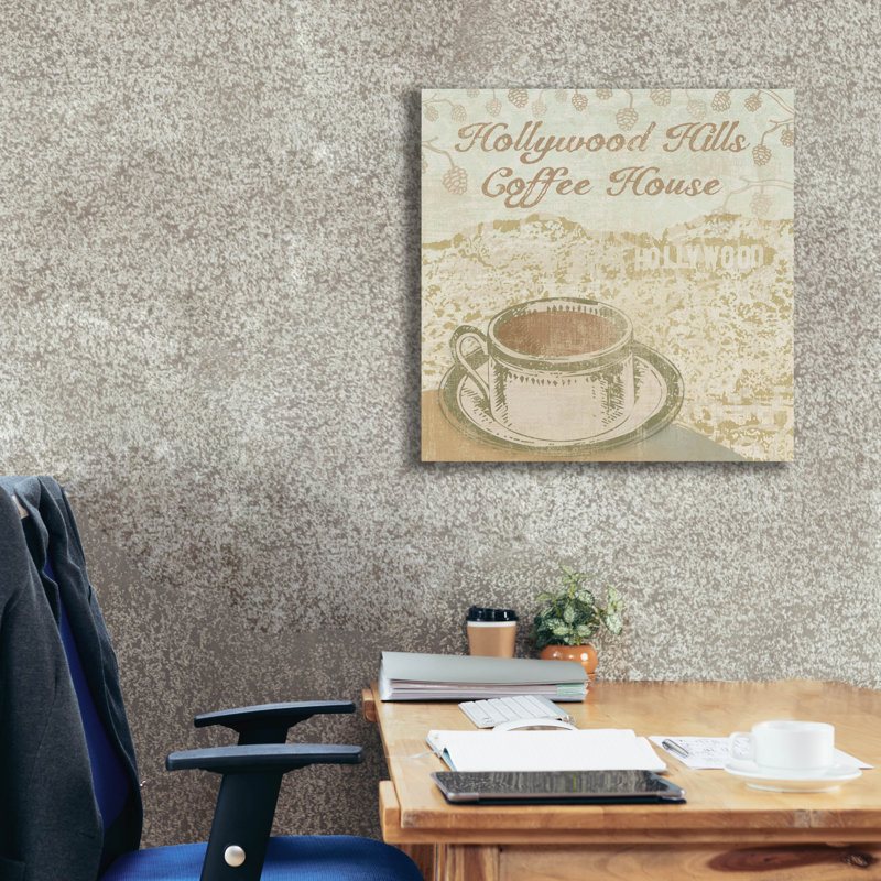 «Hollywood Coffee House» par Erin Clark, art mural sur toile, H 26 po x l 26 po x P 1,5 po