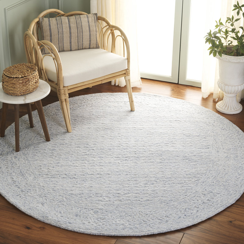 Tapis en laine et coton touffeté à la main Tilley Pine, Rond 6 pi