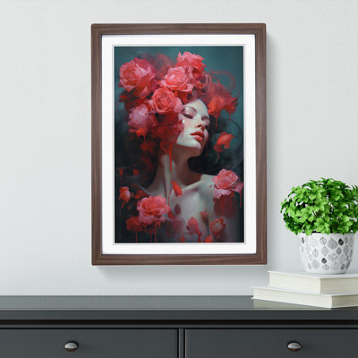 Rose Modern No.2 - Single Picture Frame Print on Wood