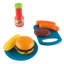 BBQ Toy Kitchen Set for Kids - Pretend Play Grill with Flame-Like Lights, Sizzling Sounds, Wheels, Fake Food and Cooking Toys by Hey Play (Multicolor)