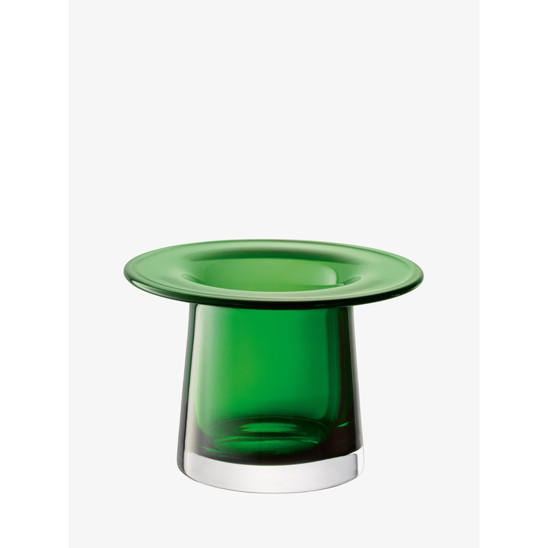 Victoria Glass Candle Holder, 5.25" H x 8.25" W x 8.25" D, Fern Green
