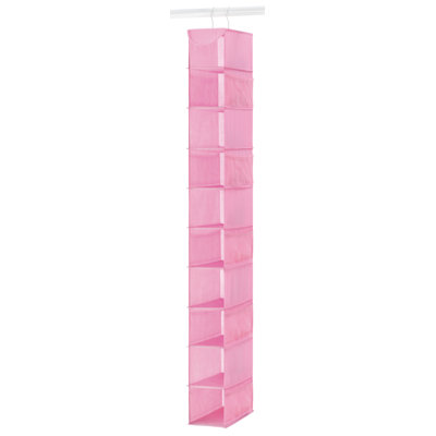 10-Shelf Hanging Shoe Shelves - Pink