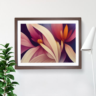 Contemporary Modern Flowers - Framed Print