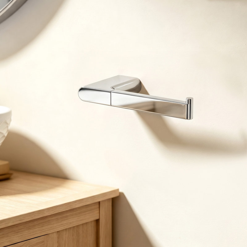 Porte-papier hygiénique mural en acier inoxydable, Chrome chrome