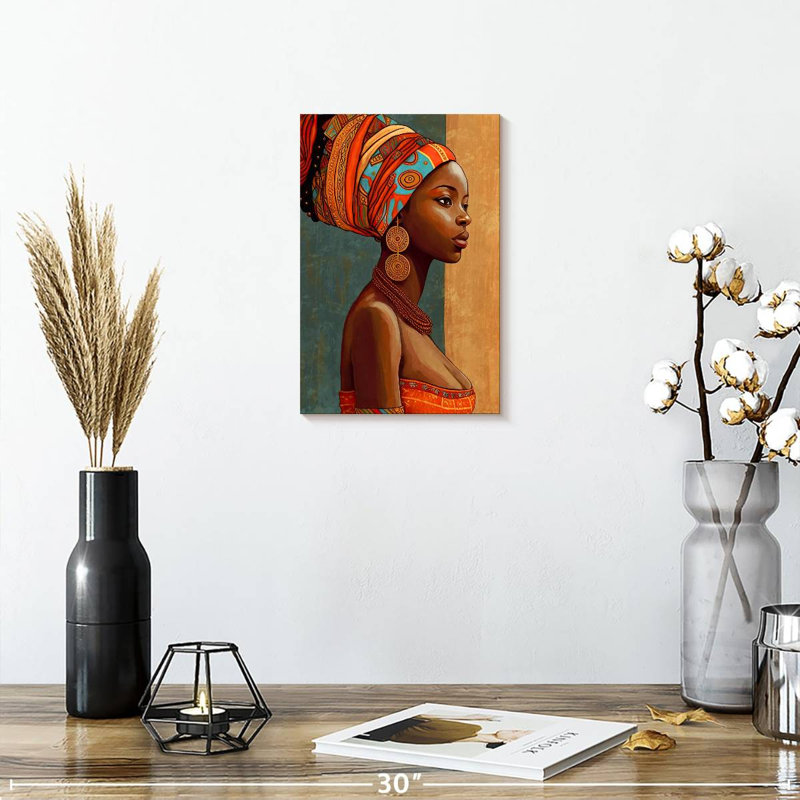 Portrait de femme africaine Leisha, H 12 po x l 8 po