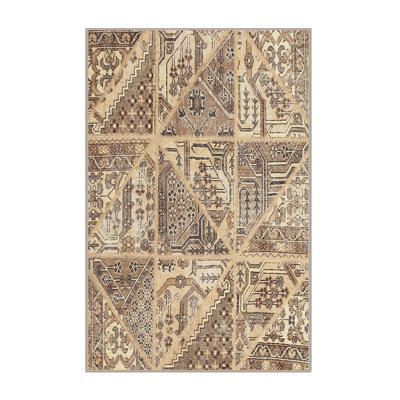 Tapis contemporain beige / brun clair
