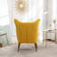 Velvet Button-Tufted Wing Back Accent Chair