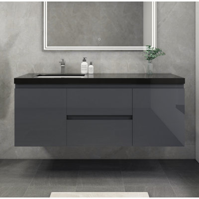 Ensemble de meuble-lavabo mural simple 60 po Castin