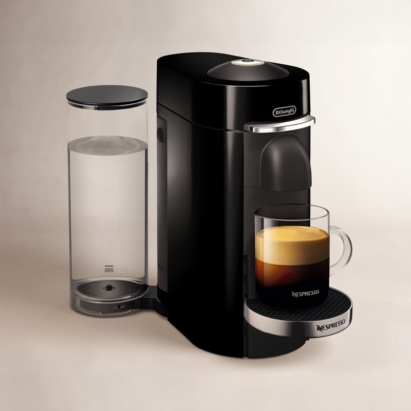 Nespresso VertuoPlus Deluxe Coffee and Espresso Maker with Aeroccino Milk Frother by De'Longhi, Black