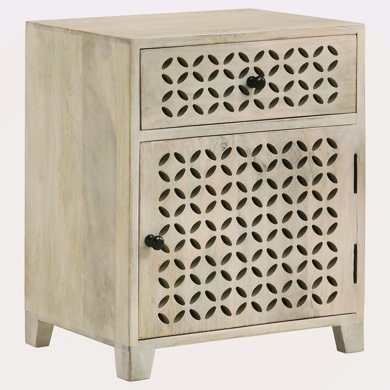 Washed 1-Door Accent Cabinet With Drawer