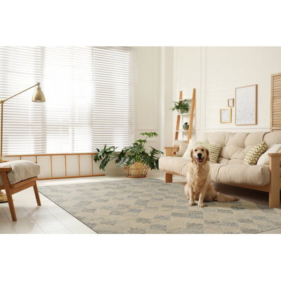 Tapis géométrique transitionnel multicolore en laine touffeté à la main Zinnia Kira