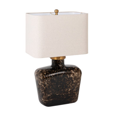 Fillable Glass Table Lamp with Linen Shade