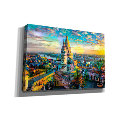 Epic Graffiti 'Hungary Budapest Fishermans Bastion'  by Pedro Gavidia Canvas Wall Art, 18" x 12"