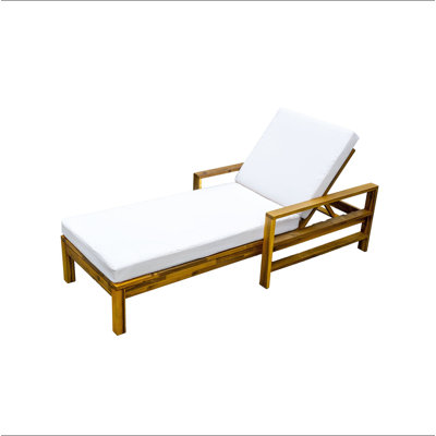 U_Style  Acacia Wood Adjustable Backrest Outdoor Lounge Chair, Suitable For Gardens, Terraces, And Poolside Areas