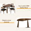 Ensemble de salle à manger 5 pièces 1 table 4 chaises, structure en bois d'hévéa, similicuir de qualité supérieure, dossier ergonomique, rétro - élégant pour la cuisine-2064525750-2064525747
