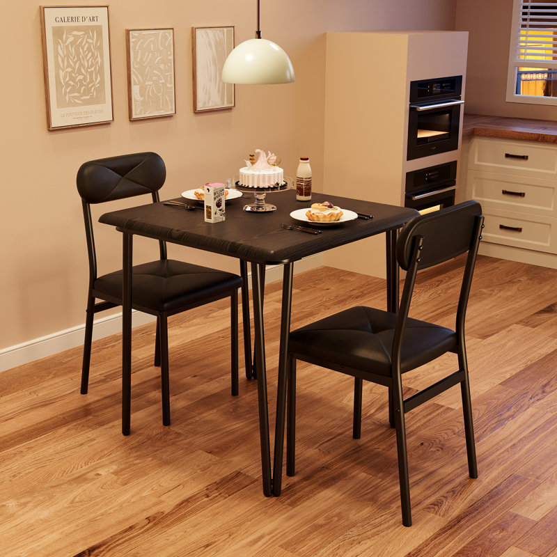 Dining Table Set of 2, Black